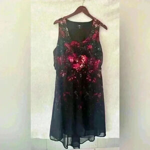 Mossimo Sleeveless Dress Womens Size Xl  Floral Print  Stretchy Waist
